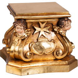 Peana con  cabezas de querubínes